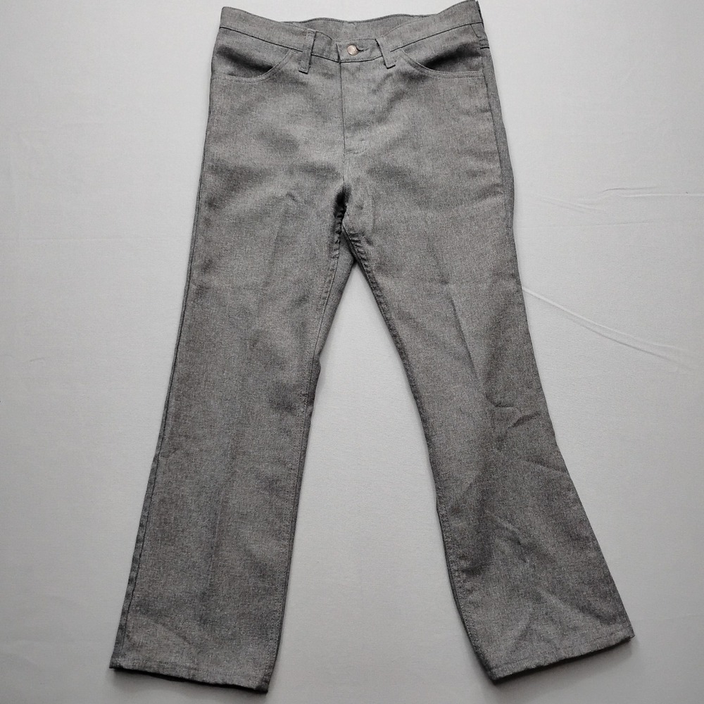 Wrangler 82HG Heather Gray Western Dress Jeans 34x29 Mens Retro Poly Slacks